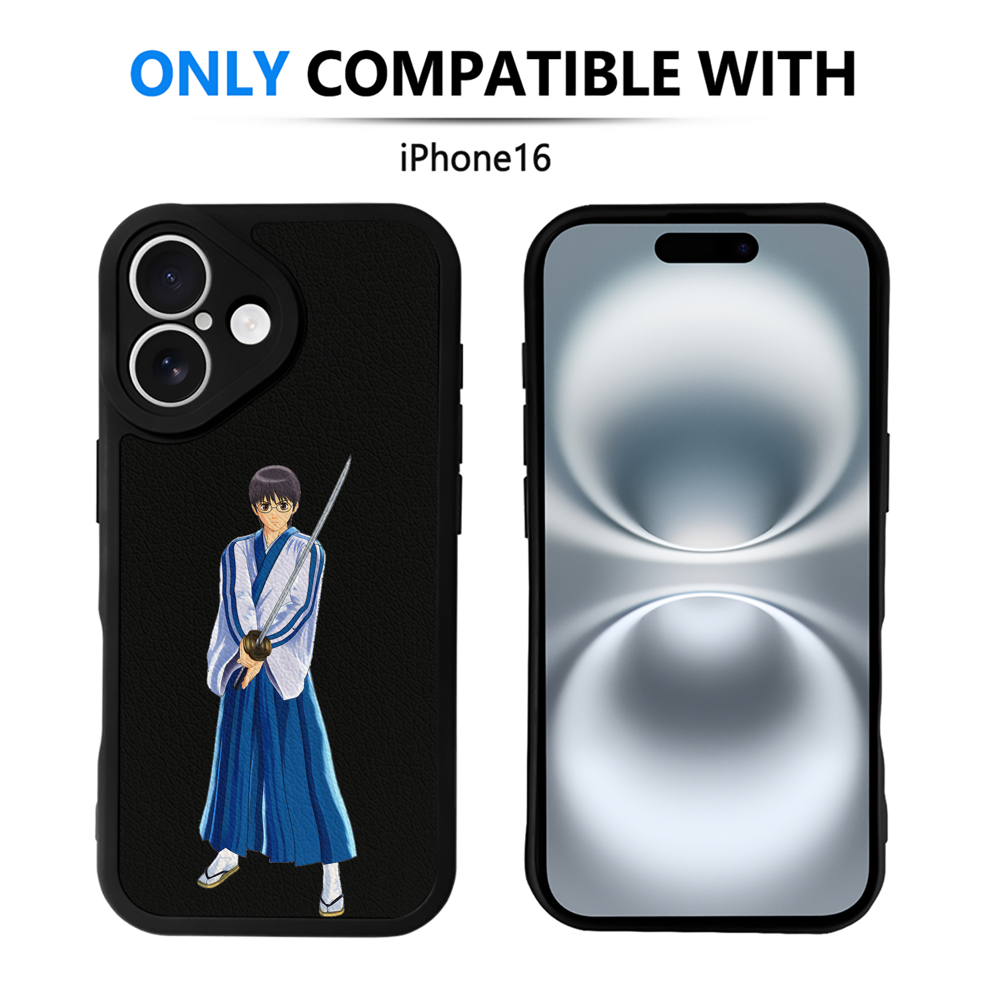 （画像用） ぎんたま 坂田銀時（さかたぎんとき） 神楽 志村新八（しむら しんぱち） GINTAMA Sakata Gintoki Kagura Shimura Shinpachi 【iPhone 16シリーズ対応】シリコンスマホケース（レザー調） 材質：シリコン